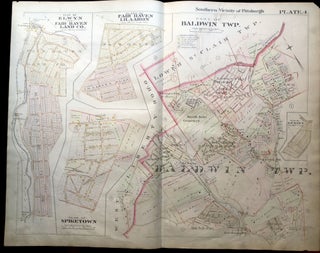 Item #H9065 1896 Pittsburgh Plat Map 29 x 23: Baldwin, Fair Haven, Spiketown, etc