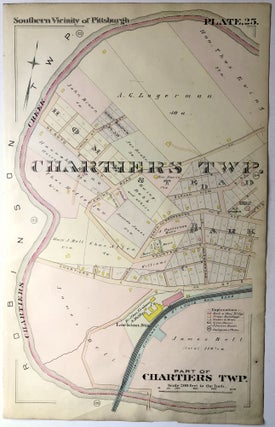 Item #H9067 1896 Pittsburgh Plat Map 14.5 x 23: Part of Chartiers