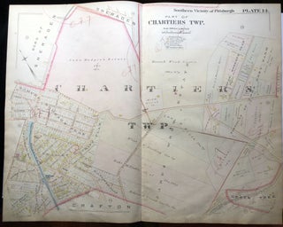 Item #H9071 1896 Pittsburgh Plat Map 29 x 23: Chartiers - Middletown Rd, Steuvenville Tpk
