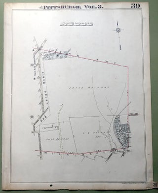 Item #H9107 1924 Pittsburgh Plat Map 23x18: East Hills
