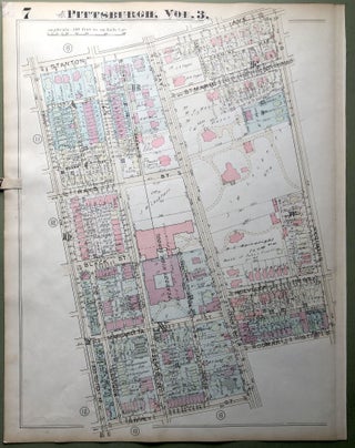 Item #H9113 1924 Pittsburgh Plat Map 23x18: Highland Park, South-East