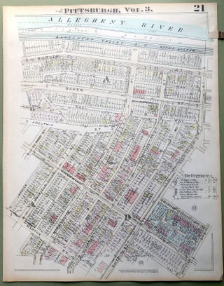 Item #H9126 1924 Pittsburgh Plat Map 23x18: Morningside North