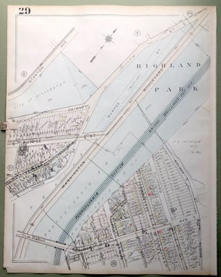 Item #H9133 1924 Pittsburgh Plat Map 23x18: Washington Blvd