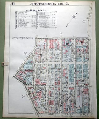 Item #H9135 1924 Pittsburgh Plat Map 23x18: Lincoln-Larimer