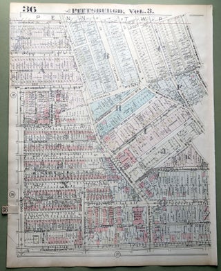 Item #H9137 1924 Pittsburgh Plat Map 23x18: Homewood - Brushton