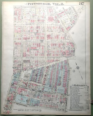 Item #H9139 1924 Pittsburgh Plat Map 23x18: Homewood (East