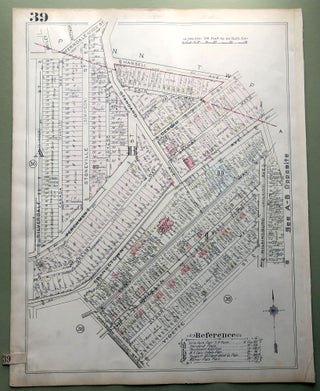 Item #H9140 1924 Pittsburgh Plat Map 23x18: East Hills (South