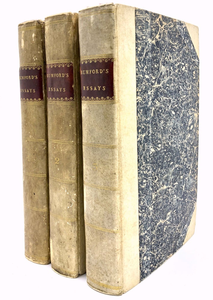 Item #H9151 Essays, Political, Economical, and Philosophical, 3 volumes. Sir Benjamin Thompson, Count Rumford.