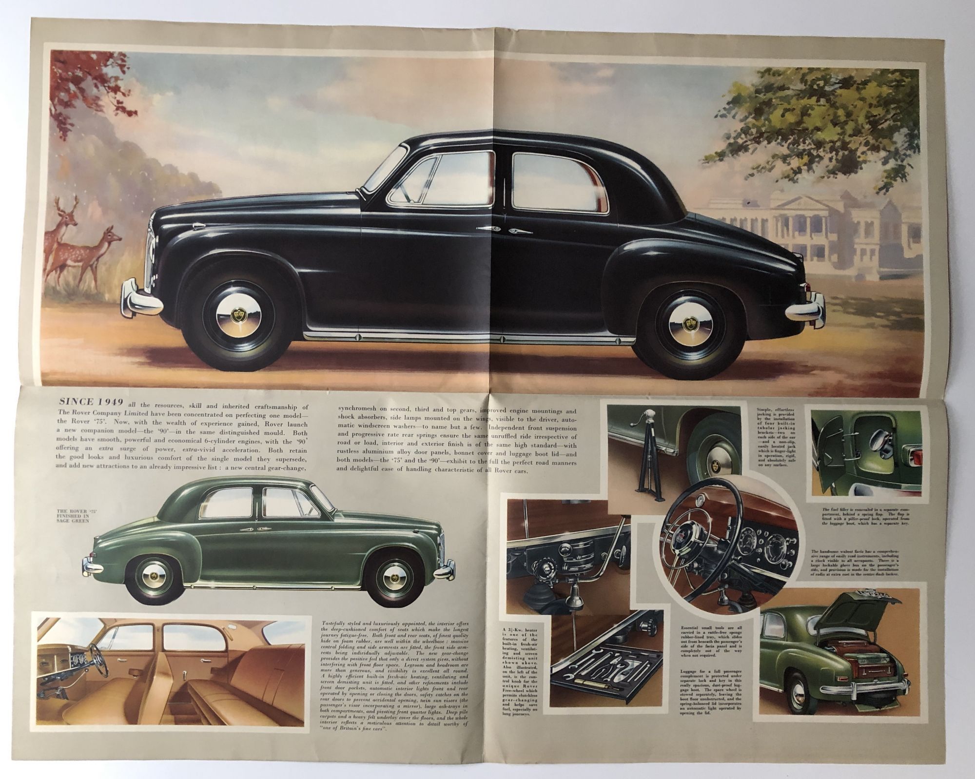 1953 brochure for the Rover 90