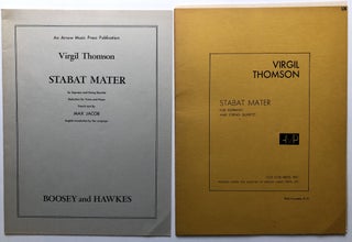 Item #H9216 Stabat Mater - For Soprano & String Quartet, in parts - & Reduction for Voice and...