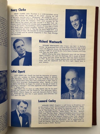 3 volumes of programs from Civic Light Opera of Pittsburgh 1947-1957, plus 1996 history of the CLO