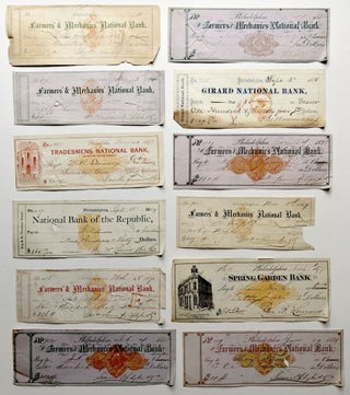 Item #H9521 13 checks issued by Simons, Opdyke Co. (Gold and Silver) Philadelphia 1868-1879....