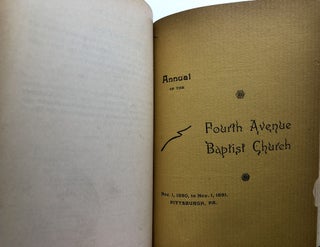 Fourth Avenue Baptist Church, Pittsburgh, Annual Reports, 1885, 1887-1894