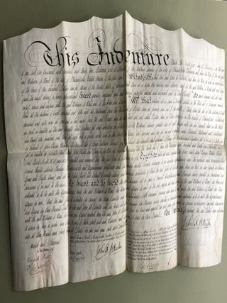 Item #H9555 1835 land indenture Penn Twp. Philadelphia 7th St., Poplar Lane, Delaware St