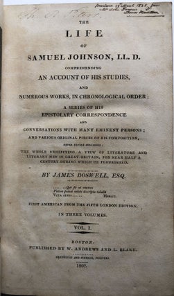 The Life of Samuel Johnson, 3 volumes