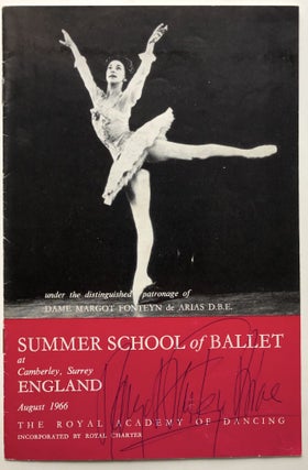 Item #H9639 1966 Program brochure signed by Fonteyn for Summer School of Ballet, Camberley,...