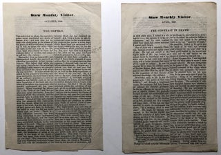 Item #H9640 Stow Monthly Visitor, October 1846 & April 1847: The Orphan / The Contrast in Death....