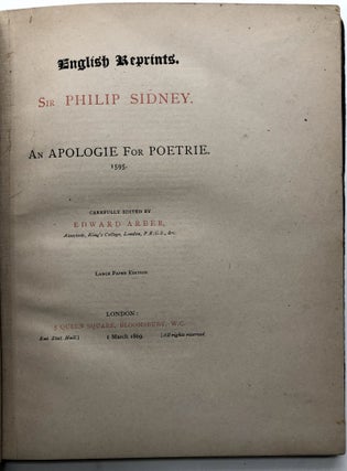 An Apologie for Poetrie, 1595