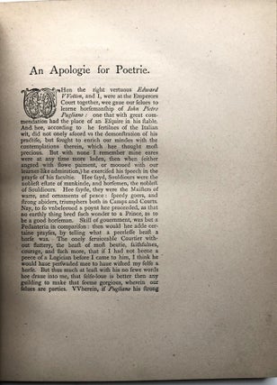 An Apologie for Poetrie, 1595