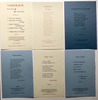 Tamarack, First Folio, 5 Broadsides -- Fleeting / Racquette at Night / The Blue House / Night Vision / Our Light