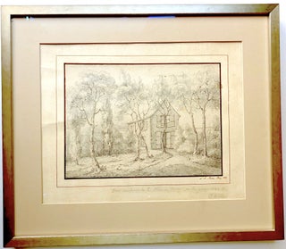 Item #ML12873 1821 fine pencil drawing of Thomas Moore's cottage at the Allée des Veuves, near...