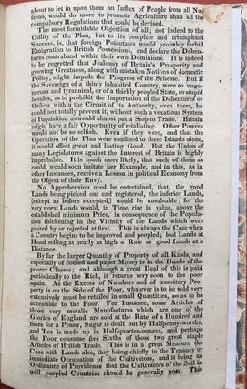 "Suggestions of a Measure by which the Chief Dependencies of Great Britain and Ireland may be made Profitable to the State, and useful to the World at Large" Anonymous pamphlet ca. 1827