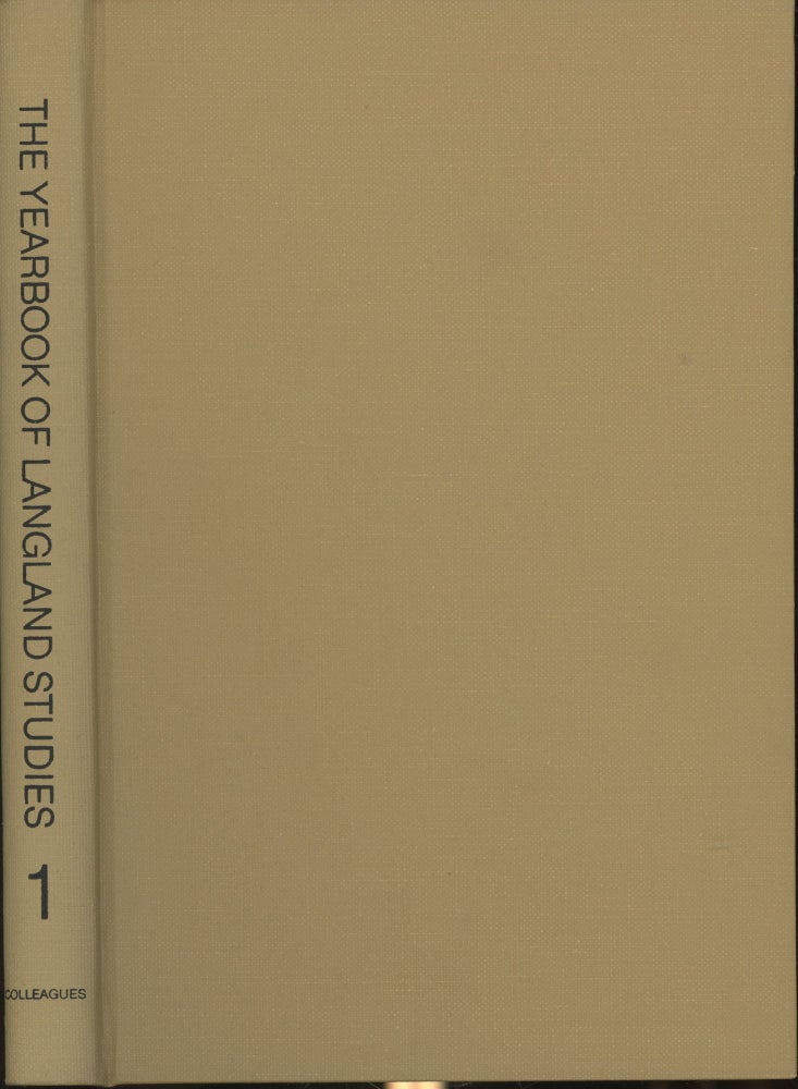 Item #s00029698 The Yearbook of Langland Studies Vol 1. John A. Alford, M. Teresa Tavormina.