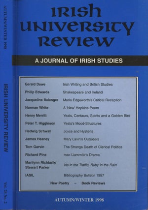 Item #s00029763 Irish University Review: A Journal of Irish Studies. Anthony Roche