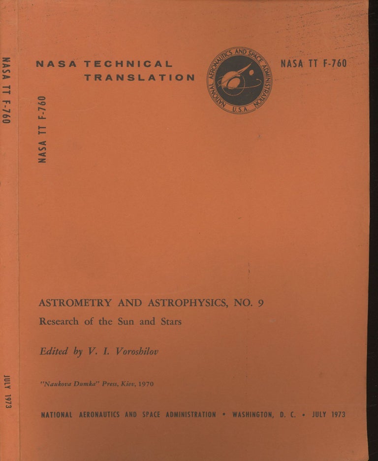 Item #s00030420 Astronomy and Astrophysics #9: Reasearch of the Sun and Stars. V. I. Voroshilov.