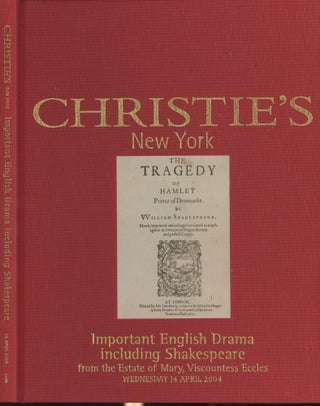 Item #s00030506 Important English Drama Including Shakespeare from the Estate of Mary,...