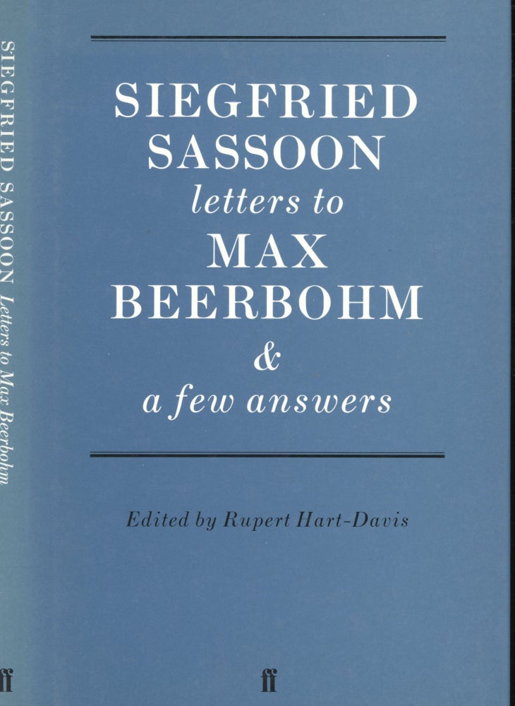 Item #s00030759 Siegfried Sassoon Letters to Max Beerbohm & A Few Answers. Rupert Hart-Davis.