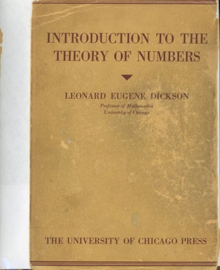 Item #s00030957 Introduction to the Theory of Numbers. Leonard Eugene Dickson