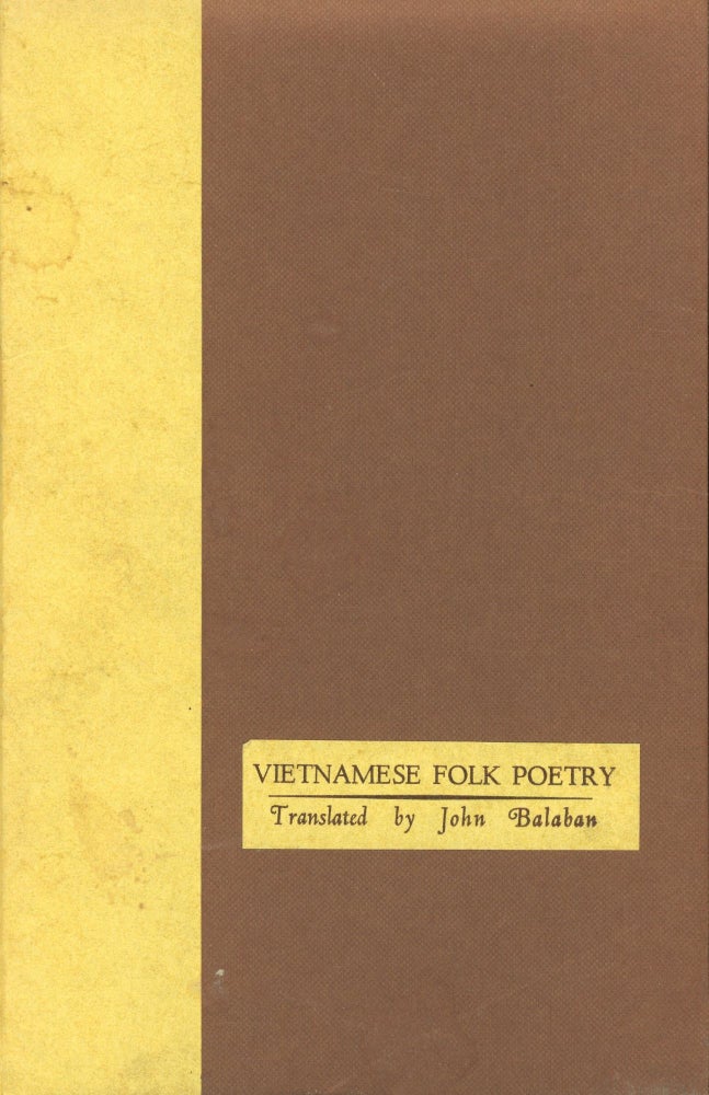 Item #s00031112 Vietnamese Folk Poetry. John Balaban.