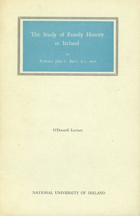 Item #s00032317 The Study of Family History in Ireland. John G. Barry