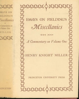 Item #s00032672 Essays on Fielding's Miscellanies: A Commentary on Volume One. Henry Knight Miller
