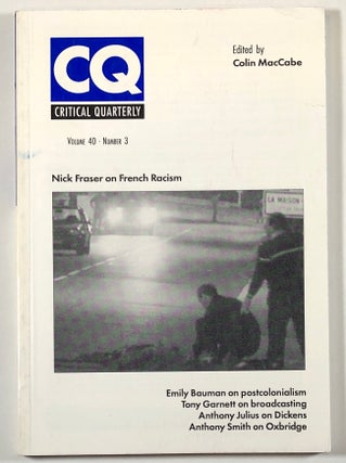Item #C000010576 Critical Quarterly, Volume 40, Number 3, Autumn 1998. Colin MacCabe, Leslie...