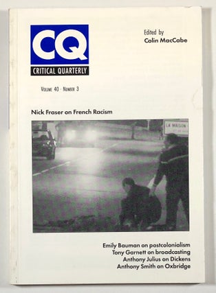 Item #C000010577 Critical Quarterly, Volume 40, Number 3, Autumn 1998. Colin MacCabe, Leslie...