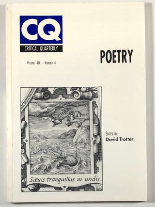Item #C000010585 Critical Quarterly, Volume 40, Number 4, Winter 1998. Colin MacCabe, Susan...
