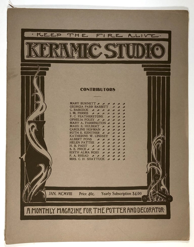 Item #C000010848 Keramic Studio: A Monthly Magazine for the Potter and Decorator. Vol. IX, No. 9, January, 1908. Adelaide Alsop-Robineau.