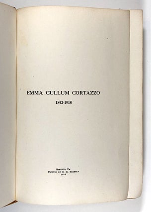 Journals and Letters of Emma Cullum Cortazzo, 1865-1880