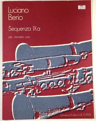 Item #C000013730 Sequenza IXa per clarinetto solo. Luciano Berio