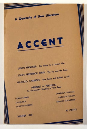 Item #C000014907 Accent, Winter 1960, vol. XX no. 1. Dorothy Roberts John Hawkes