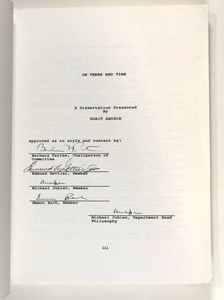 On Verbs and Time