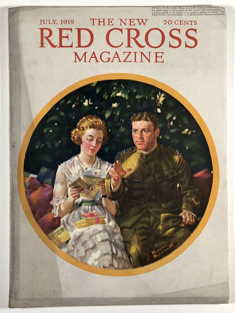 Item #C000016307 The Red Cross Magazine, July 1919, Vol. XIV no. 7. Ida M. Tarbell Norman Rockwell cover, Charles W. Eliot, Willa Sibert Cather, Ellis Parker Butler.