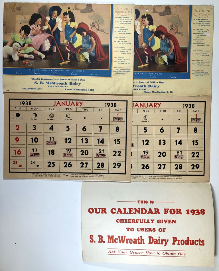 Item #C000016313 Dionne Quintuplets Calendar 1938