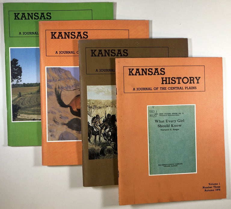 Item #C000017170 Kansas History - A Journal of the Central Plains. Volume 1, Number Three, Autumn 1978; Volume 1, Number Four, Winter 1978; Volume 2, Number One, Spring 1979; Volume 2, Number Two, Summer 1979. (4 Issues). The Kansas State Historical Society.
