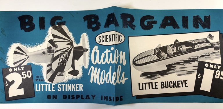 Item #C000017634 Advertisement for the Scientific Action Models 'Little Stinker' (a bi-plane) and 'Little Buckeye' (a speedboat)