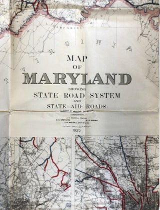 Item #C000017719 1925 Map of Maryland - Showing State Road System and State Aid Roads. Maryland...