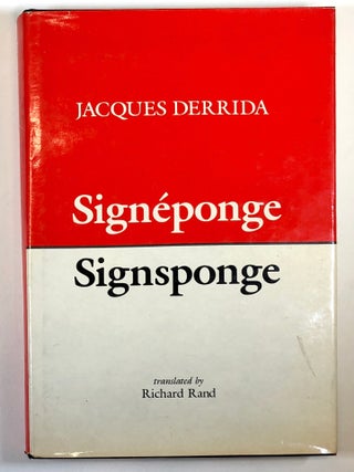 Item #C000018091 Signeponge/Signsponge. Jacques Derrida, Richard Rand, trans