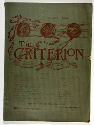 Item #C00001823 The Criterion. Volume 2, No. 2. March, 1888. Lawrence Mendenhall, Adna H....